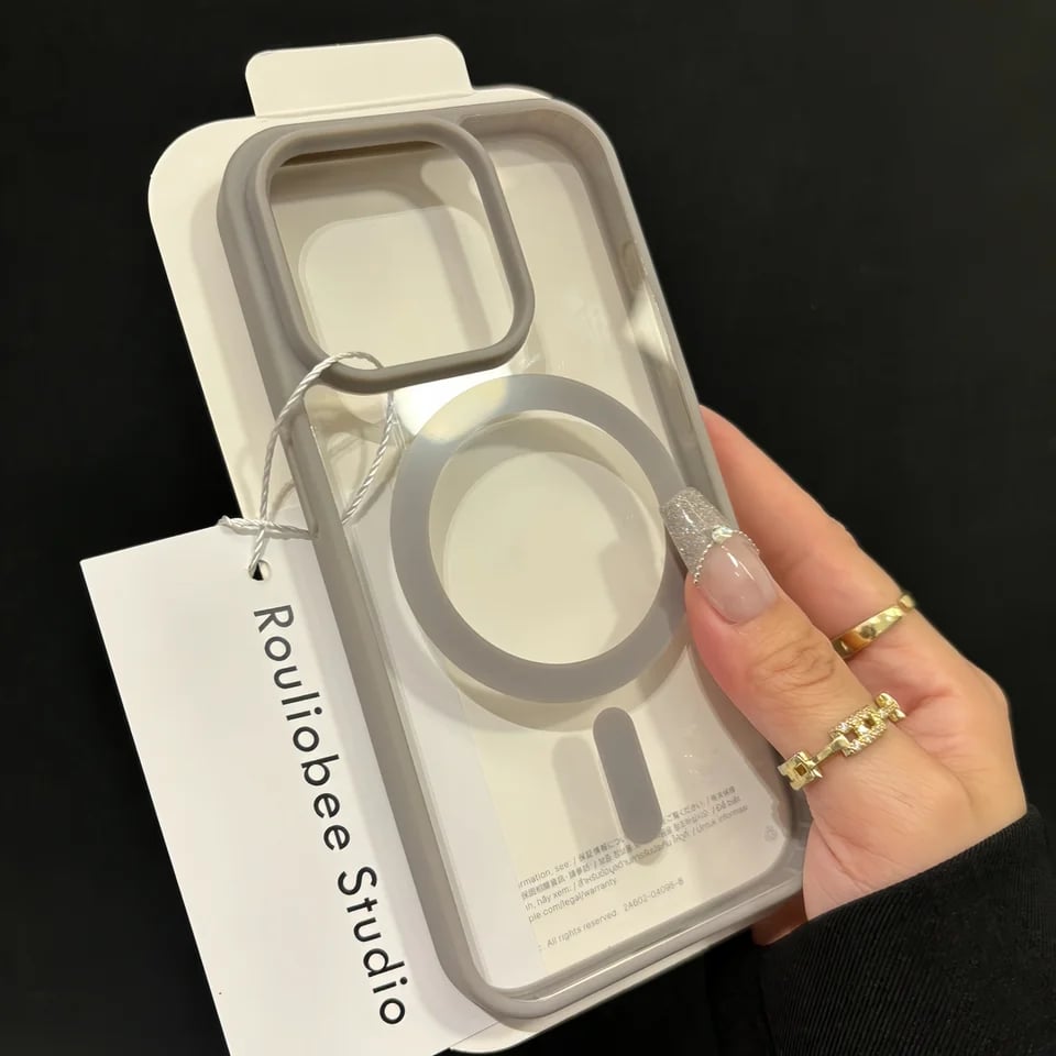 Magnetické bezdrátové nabíjecí průhledné pouzdro pro iPhone 15 14 13 12 11 Pro Max Mini X XR 8 7 Plus