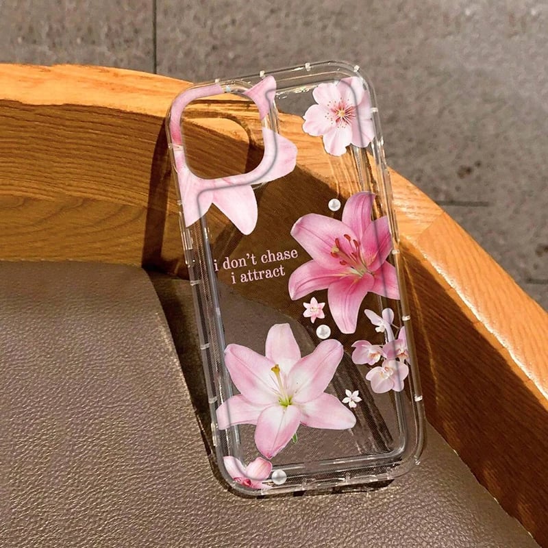Průhledný nárazuvzdorný TPU kryt na telefon s květinovým vzorem pro iPhone 17 16 15 14 13 12 11 XS XR 8 7 Plus