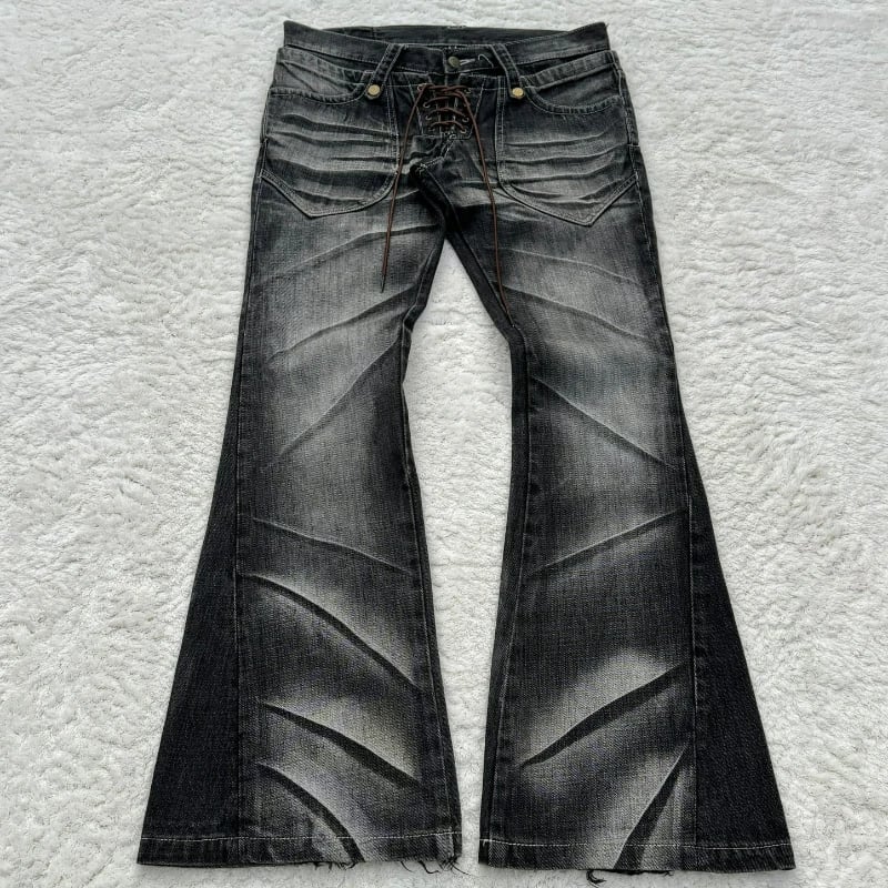 Pánské slim fit džíny s tlapkami rozšířené retro gothic unisex bootcut kalhoty