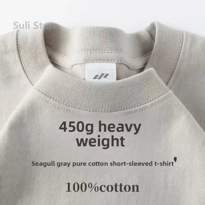 Bavlněné unisex tričko bílé 450g kvalitní letní basic tee shirt pro muže ženy