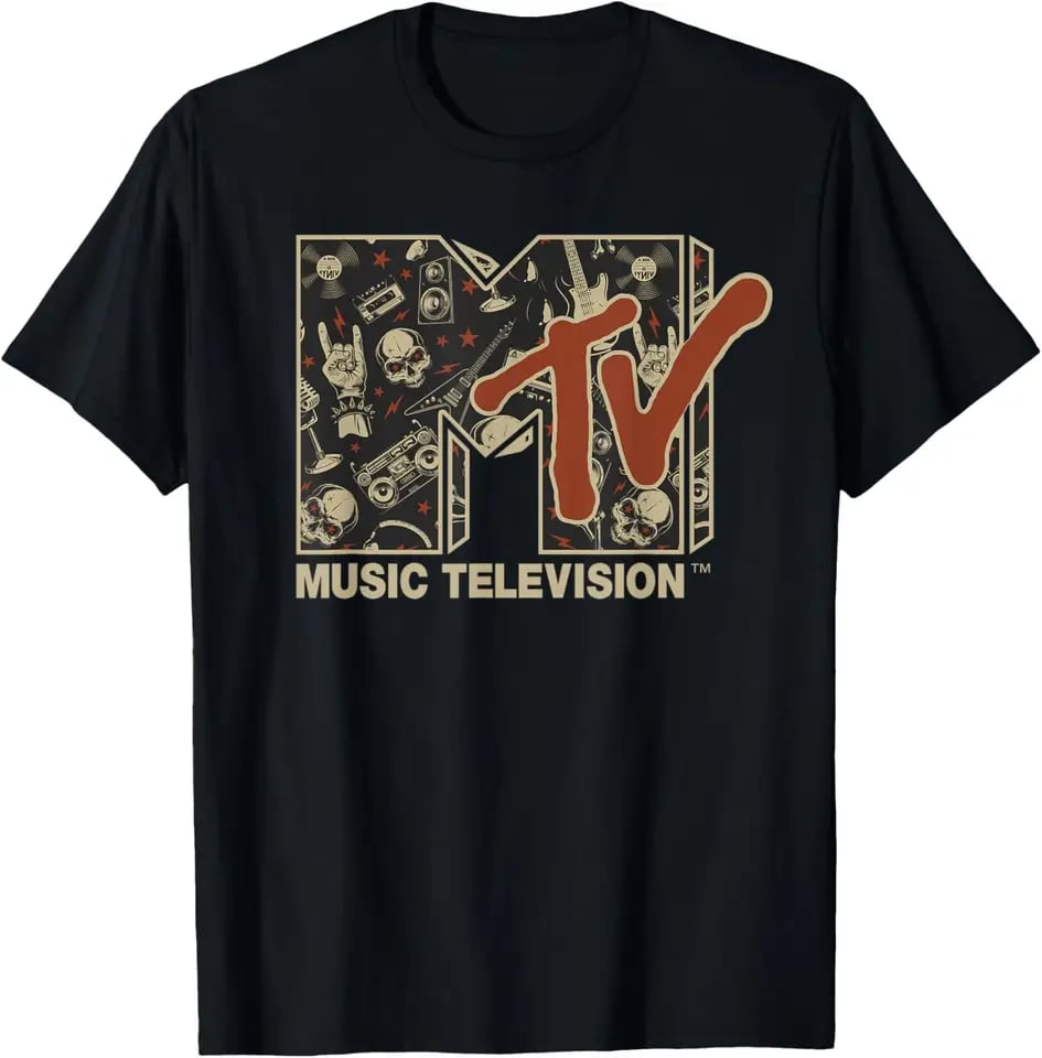 Dámské vintage tričko s lebkou a kytarou - Heavy Metal Y2K styl - Rock tričko ženy