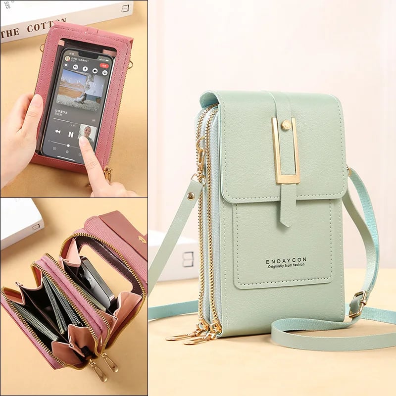 Dámská crossbody taška z nylonu - lehká messenger taška s nastavitelným popruhem a zipem
