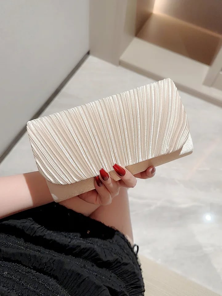 Dámská elegantní saténová večerní kabelka se štrasovými kameny na svatbu a slavnostní akce