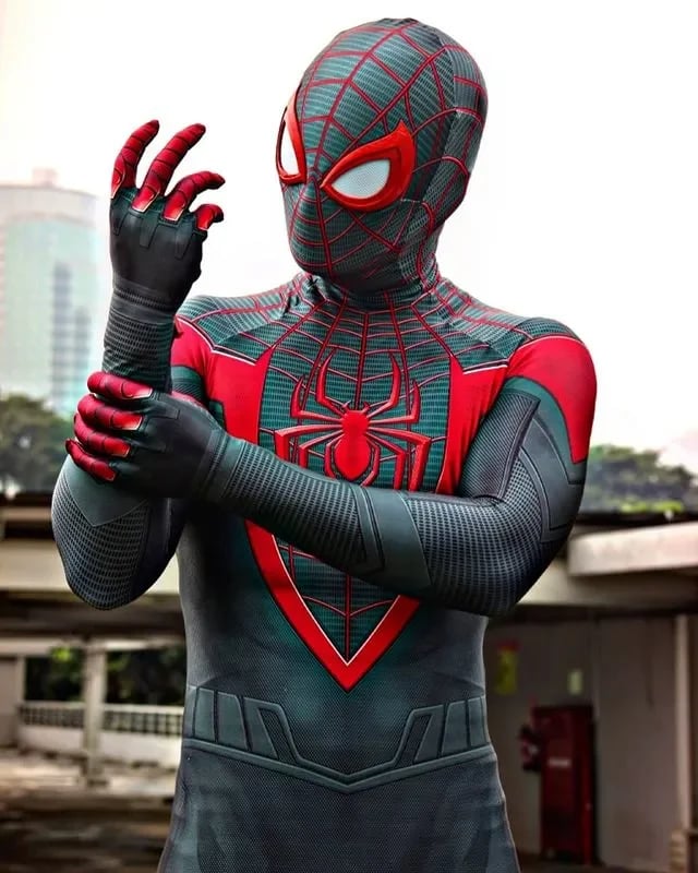 Spiderman kostým černý červený superhero zentai oblek Halloween cosplay pro dospělé