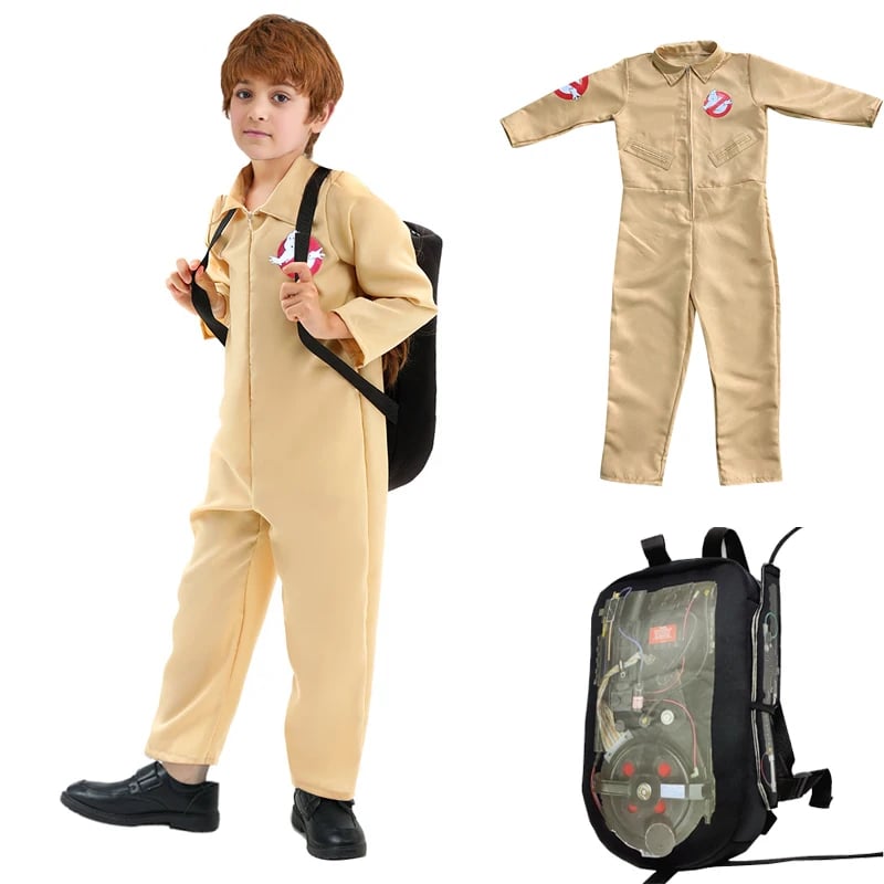Halloweenský kostým Krotitelé duchů pro děti i dospělé s taškou a kombinézou