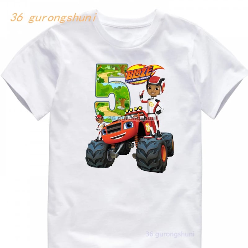 Dětské tričko Blaze a Monster Machines - narozeninové tričko pro kluky 5-6 let letní móda