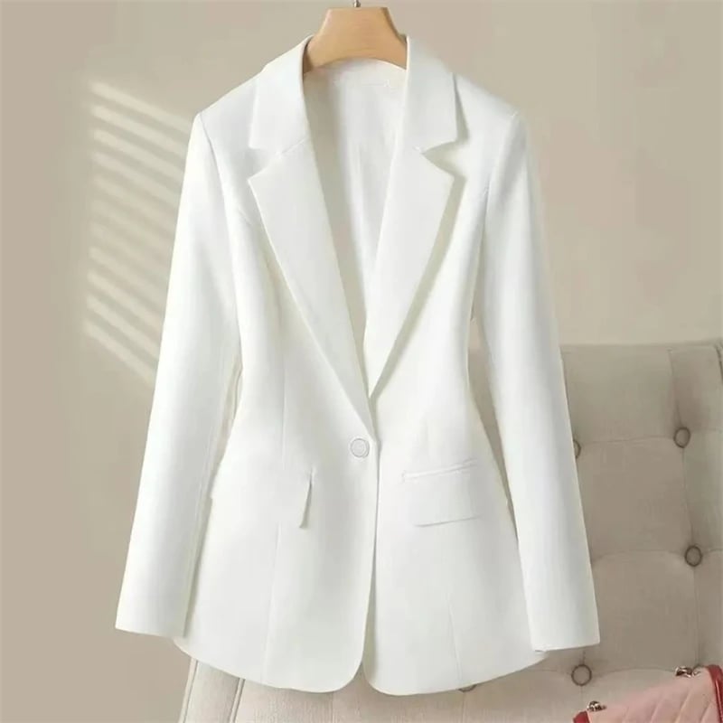 Dámské sako elegantní jarní/podzimní kabát volný střih módní kancelářský styl M-2XL