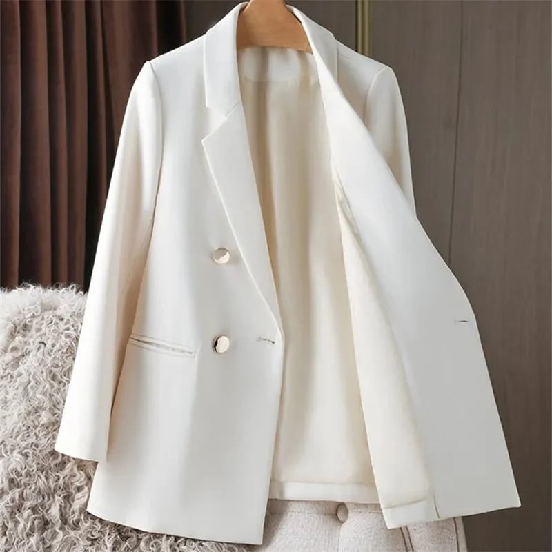 Dámský elegantní blazer s kovovými přezkami - luxusní sako do kanceláře a společenských akcí