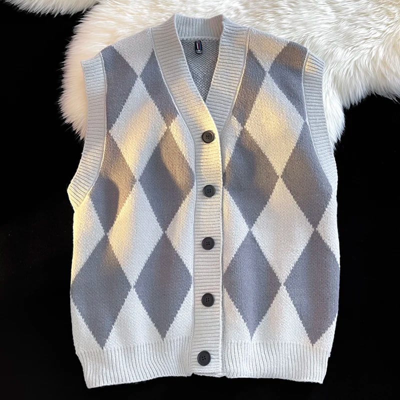 Pánská vlněná vesta módní styl teplý zimní svetr volný střih elegantní vrstva