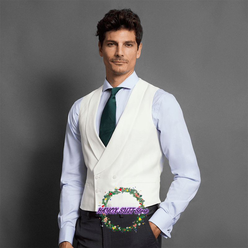 Pánská elegantní vesta slim fit - dvouřadový módní top pro společenské a business události
