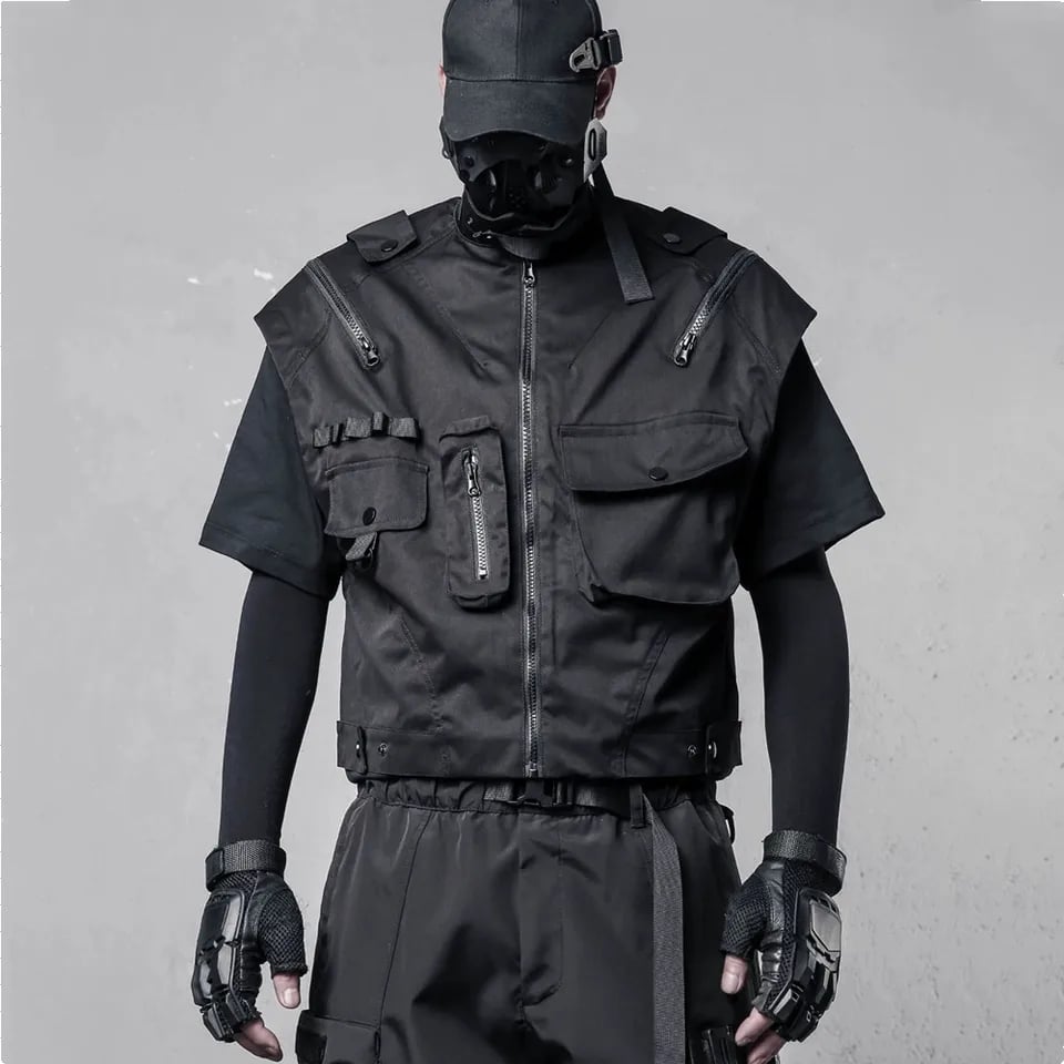 Víceúčelová taktická vesta pánská - cargo design, streetwear, moderní prodyšný styl