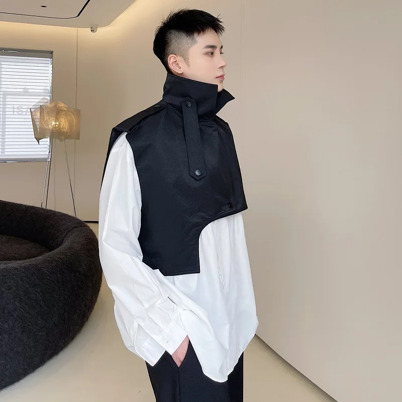 Pánská módní vesta cargo design street hip hop styl prodyšná multifunkční černá XXL