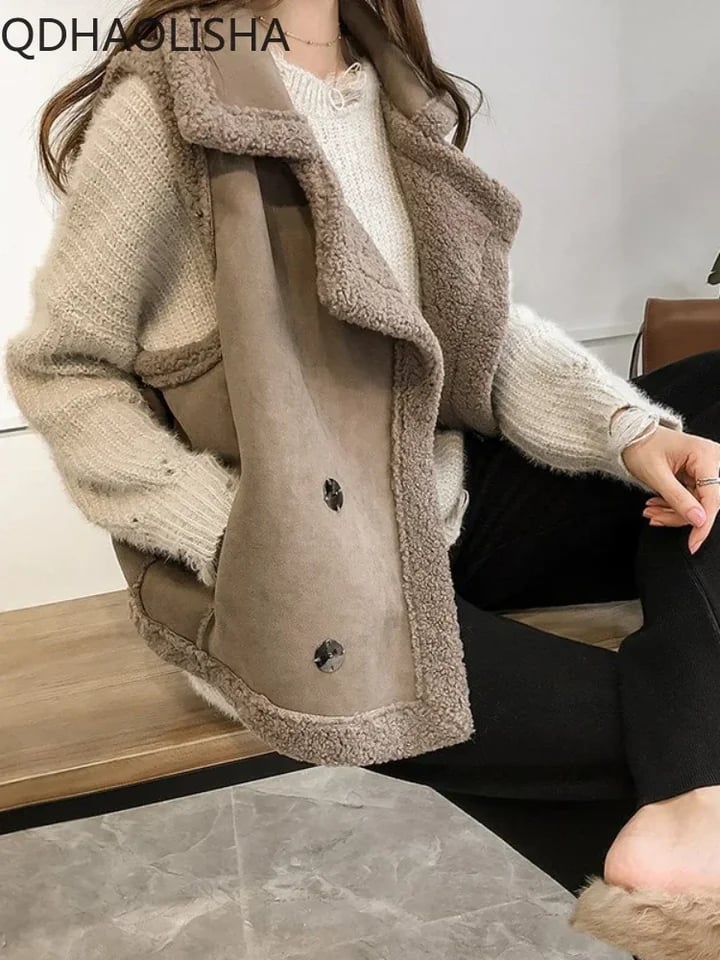 Dámská zateplená vesta svetle šedá volný střih elegantní zimní móda S-XL