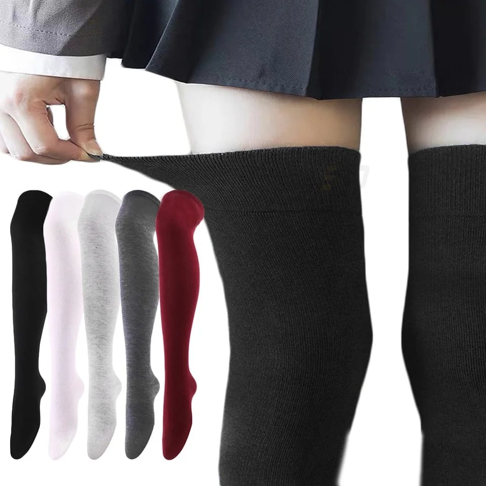 Dámské nadkolenní ponožky zimní módní teplé vícebarevné vysoké elastické