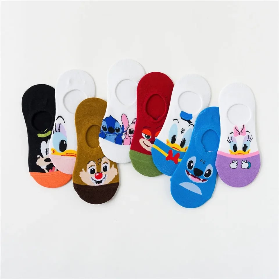 Dámské kotníkové ponožky Mickey Mouse | Roztomilé kreslené designové ponožky | Bavlněné letní módní doplňky