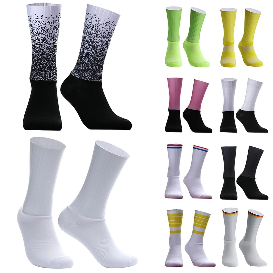 Prodyšné cyklistické ponožky pánské letní sportovní silniční cyklo socksy prodyšné