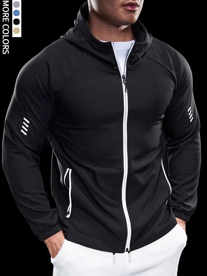 Pánská voděodolná bunda s kapucí reflexní zip outdoor sportovní víceúčelová S-2XL