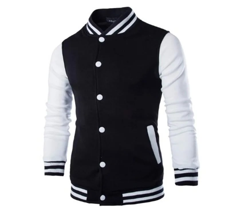Módní baseballová bunda unisex jarní/podzimní slim fit sportovní kabát černá/modrá