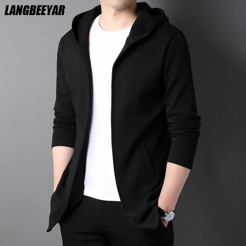 Pánská módní bunda s kapucí - stylový bomber slim fit, černá / tmavě modrá / šedá