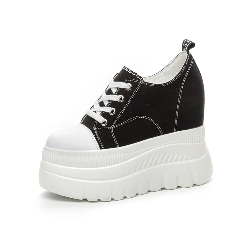 Dámské kotníkové boty 12 cm vysoká platforma wedge syntetická kůže western styl masivní podrážka