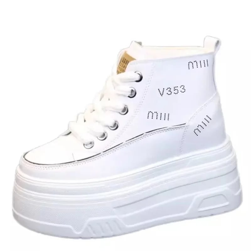 Dámské vysoké tenisky bílé chunky platforma výška 12-14 cm sport casual