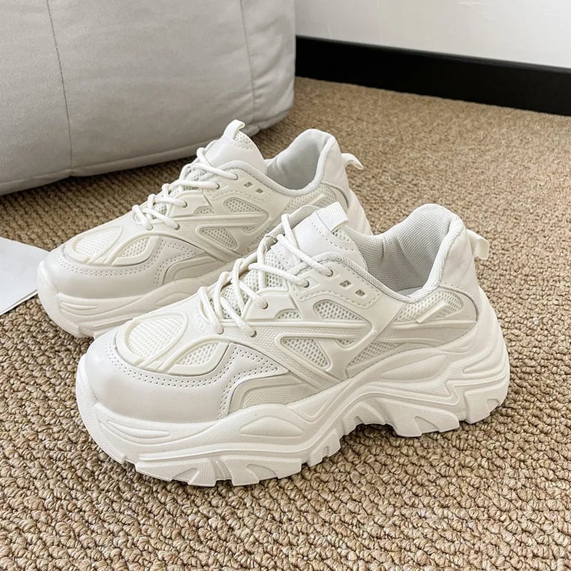 Ženské platformové tenisky prodyšné pohodlné volnočasové šněrovací 2025