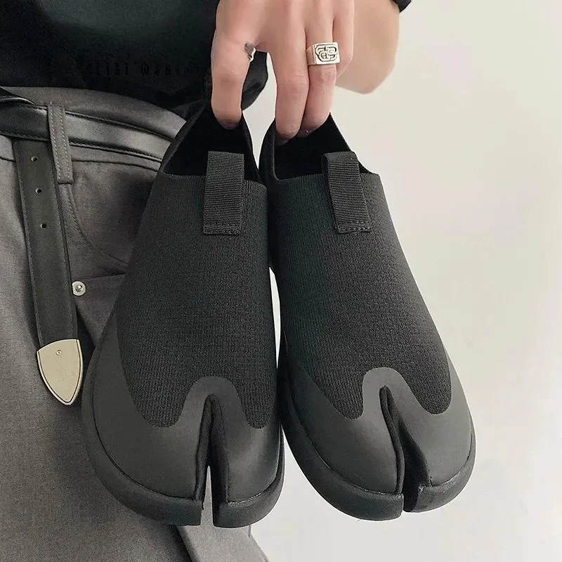 Unisex tabi boty pro podzim 2025 Prodyšné pletené mules s měkkou podrážkou 36-45